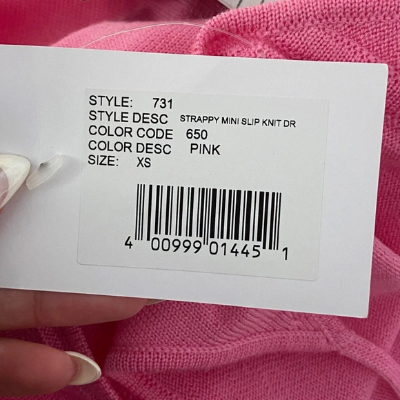 NWT VICTOR GLEMAUD Strappy Mini Slip Knit Dress Pink Size XS - Picture 5 of 7